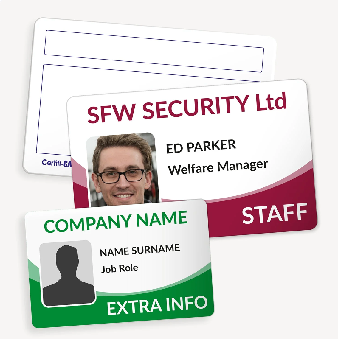 Upload Your Own Photo Curve ID Card - Plastic