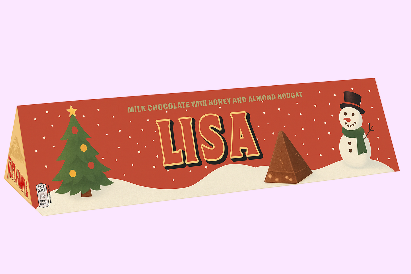 Personalised Christmas Toblerone Bar